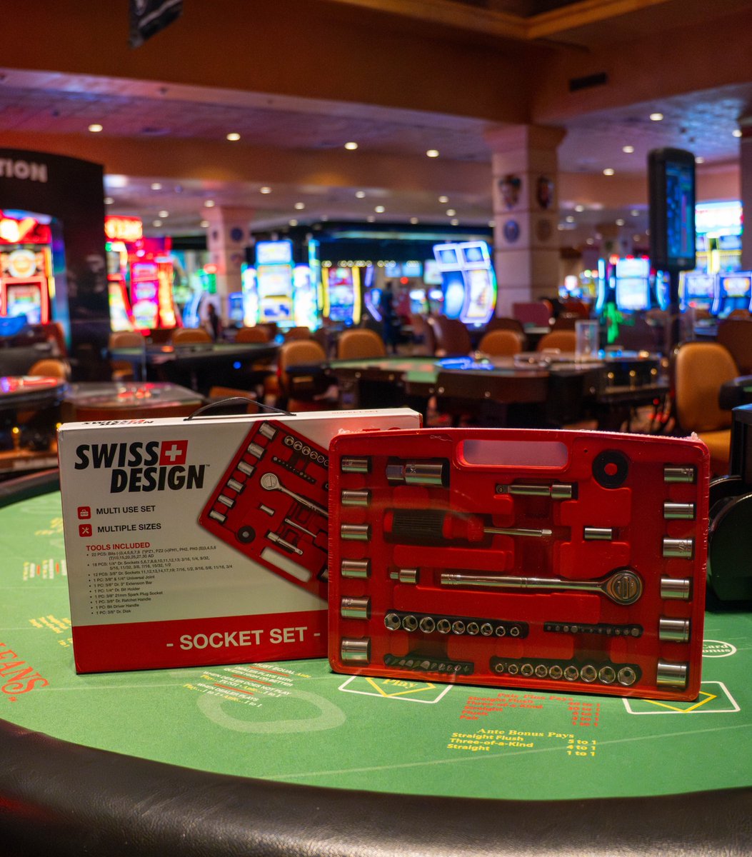 Upgrade your gear—one socket at a time! Boyd Tier Members who earn 100+ Tier Credits can score this 59-piece socket set, built for every project big or small. 🛠️🔧 

#OrleansCasino #BoydRewards #BoydGiftDays #SwissDesign