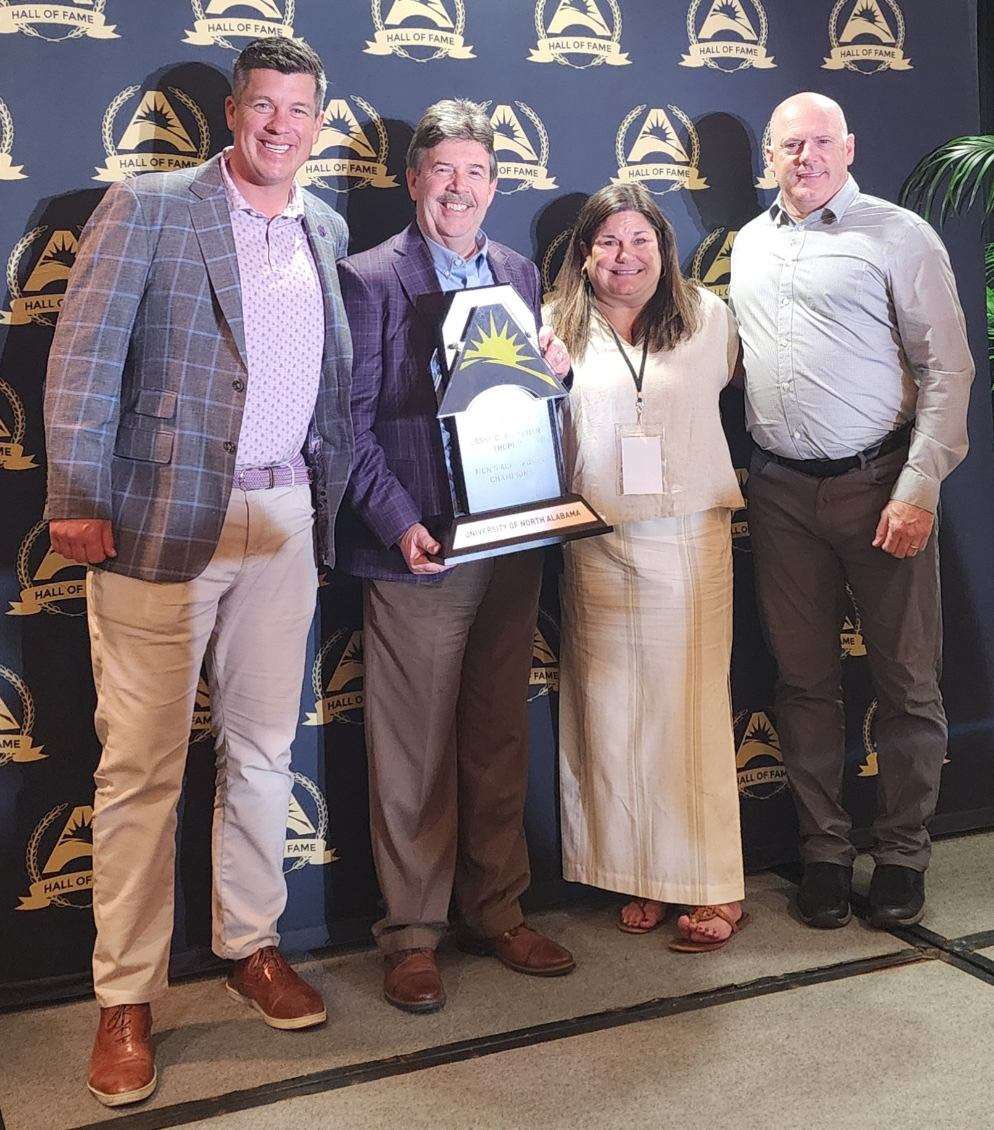 North Alabama Athletics (@unaathletics) on Twitter photo The best across the board 🏆
Tonight in Jacksonville, UNA Athletics was presented the prestigious Jesse C. Fletcher trophy, which is presented to the <a href="/ASUNSports/">Atlantic Sun Conference</a> men’s all-sport champion each season!
#RaiseTheROAR | #RoarLions 🦁 The best across the board 🏆
Tonight in Jacksonville, UNA Athletics was presented the prestigious Jesse C. Fletcher trophy, which is presented to the <a href="/ASUNSports/">Atlantic Sun Conference</a> men’s all-sport champion each season!
#RaiseTheROAR | #RoarLions 🦁