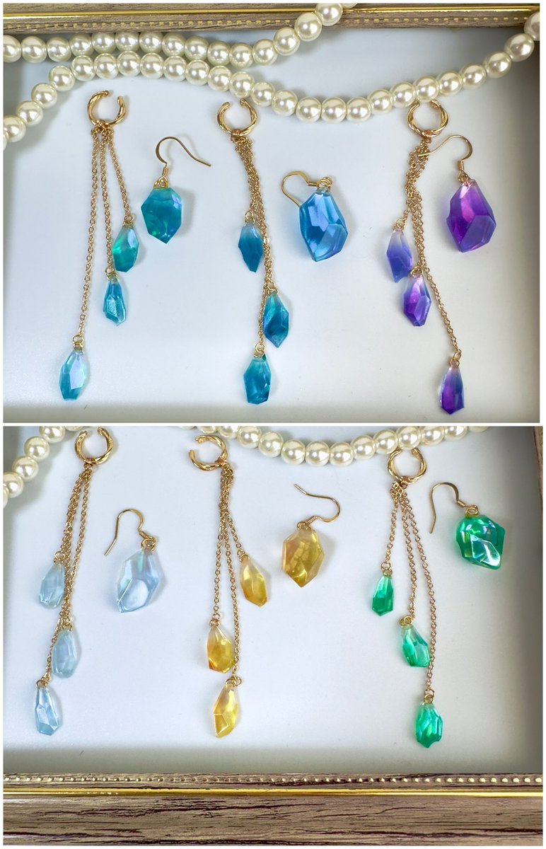 #初夏の創作クラスタフォロー祭り
レジン鉱石が主役。
さりげなく、でも存在感のある洗練されたデザイン。