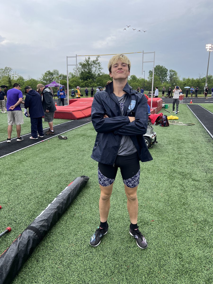 Now and forever a regional qualifier, Cyrus Gurnon, competing at the Plainfield Regional in pole vault!