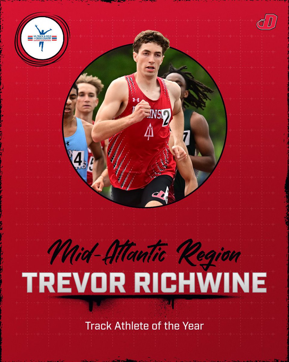 DICKINSON_CCTF's tweet image. Congratulations to Trevor Richwine and Coach Don Nichter for being named USTFCCCA Mid-Atlantic Track Athlete of the Year and Assistant Coach of the Year!
Richwine earns the honor after being named the NCAA DIII Champion in the 800m!