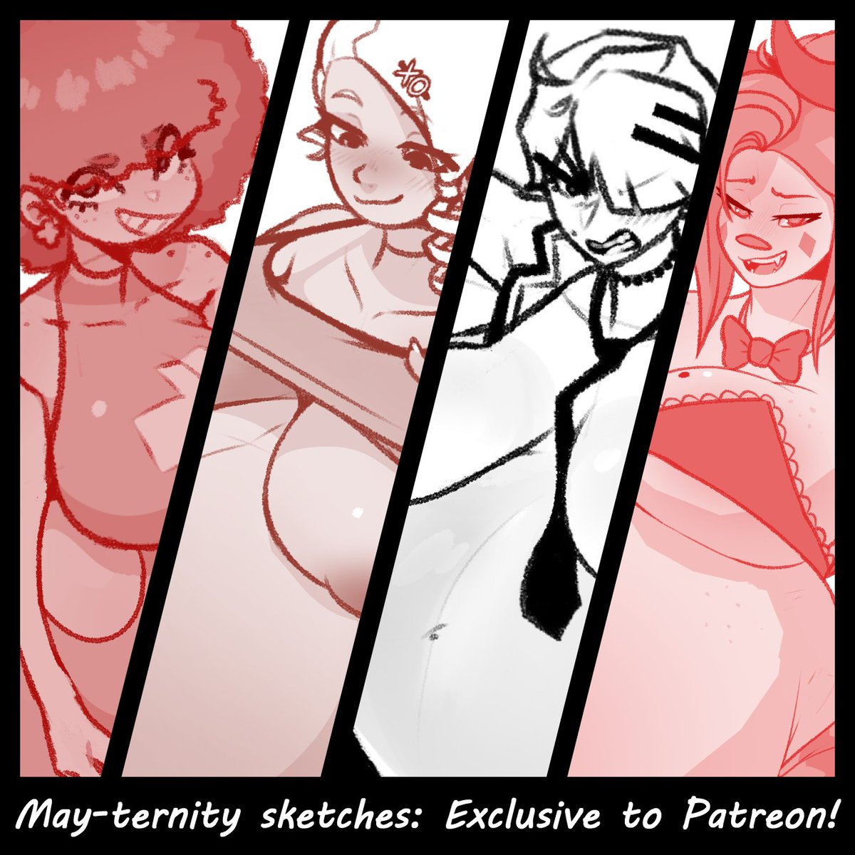 Something a little different from me! Ive put up a few preg-focused sketches from the past couple years on here for people that are interested

I DO NOT see myself doing exclusive content like this often enough to  make it a perk, but it's May-ternity so I figured I may as well