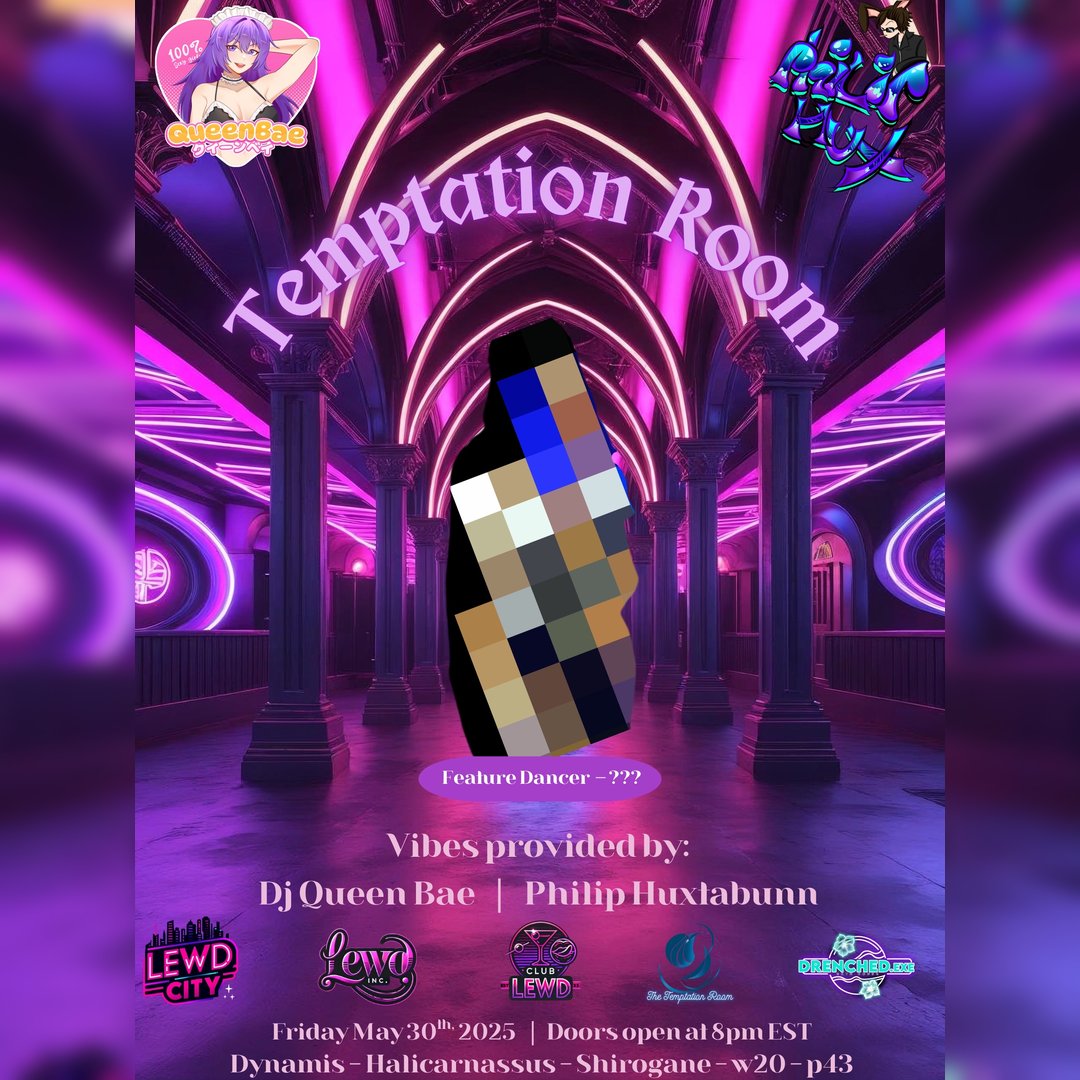 You know the rules—
Or maybe… you’re just here to break them.

Step into the velvet shadows of The Temptation Room for another decadent night of slow-burning heat, sensual soundscapes, and seductive energy you won’t find anywhere else.

#lewdinc #ffxivrp #ffxivcommunity