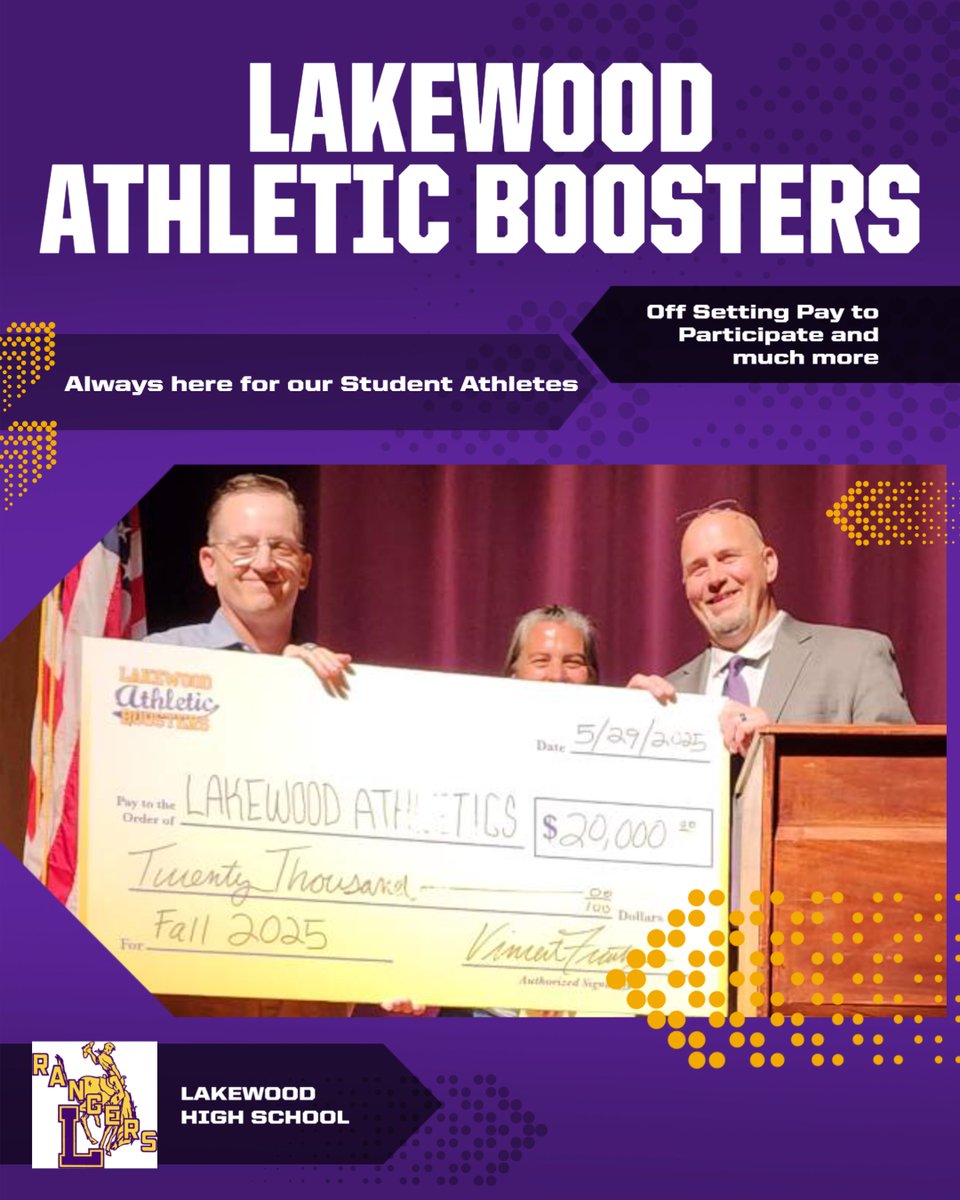 We can't thank our Athletic Boosters enough for all that they do for our student athletes, coaches, athletic department, and community!  Ranger Pride!!