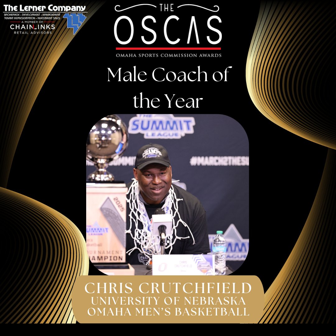 Omaha Sports Commission (@omaha_sport) on Twitter photo Congratulations to <a href="/CoachCrutchUNO/">Chris Crutchfield</a> for being named the 2025 Male Coach of the Year! #OSCAS Congratulations to <a href="/CoachCrutchUNO/">Chris Crutchfield</a> for being named the 2025 Male Coach of the Year! #OSCAS