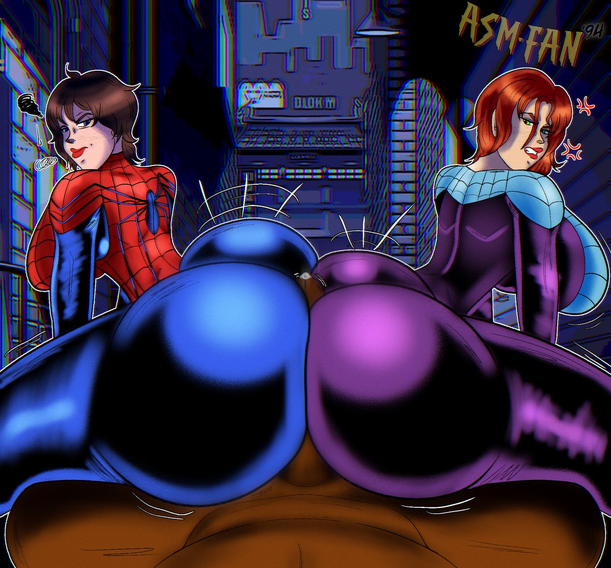 asmfan94's tweet photo. '(What's SHE got that I don't??)'
-The Superhuman twins with only *slight* differences not even noticing you 🍆💦💦

Some Mayday art I promised with Annie too! I got sick so I couldn't make much art this month but I'll make more soon!

#Marvel #SpiderGirl #Spiderling #NSFW https://t.co/AIepv2EPuv