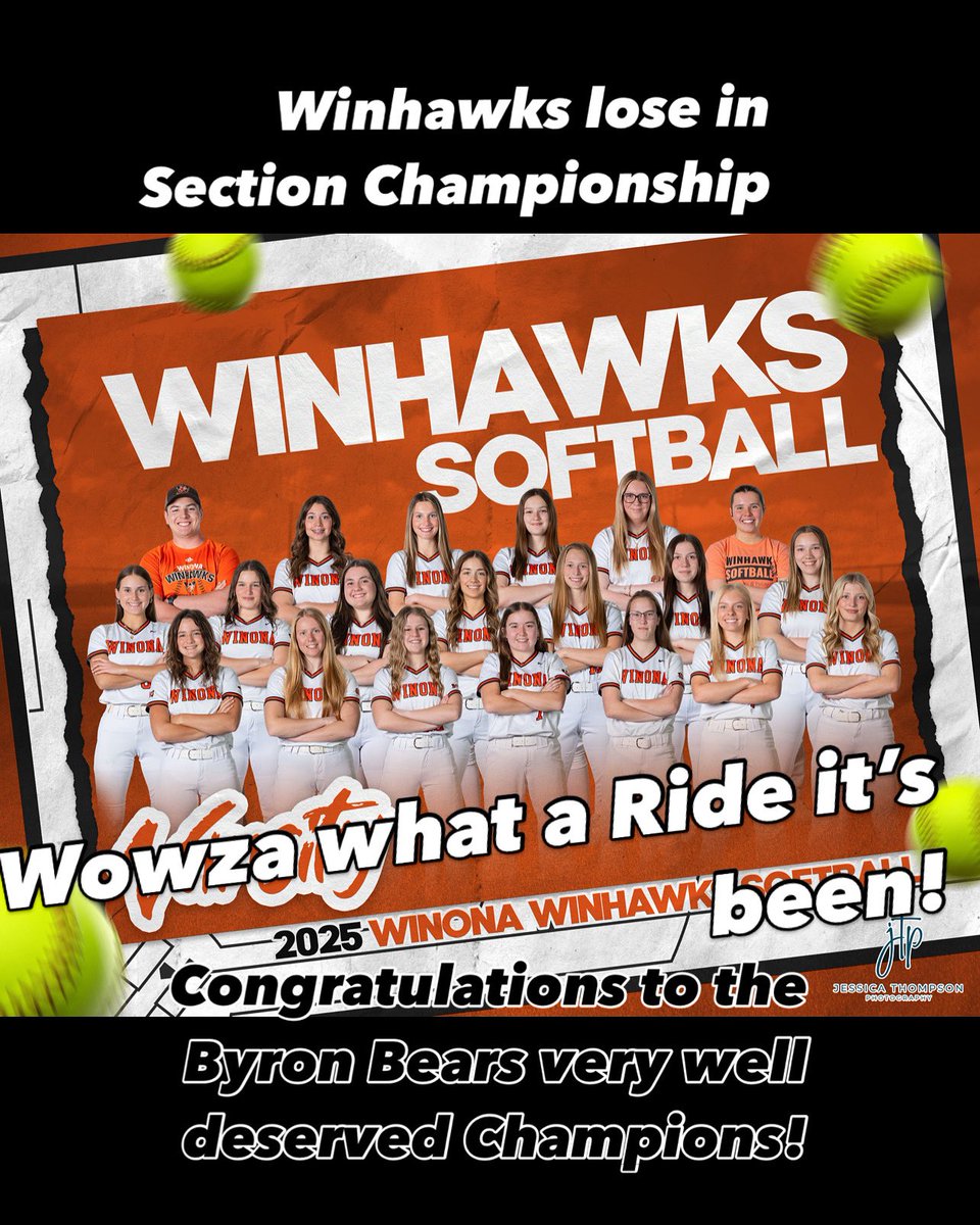 Congratulations to the New Section 1AAA softball Champions- Byron Bears ( very well deserved)