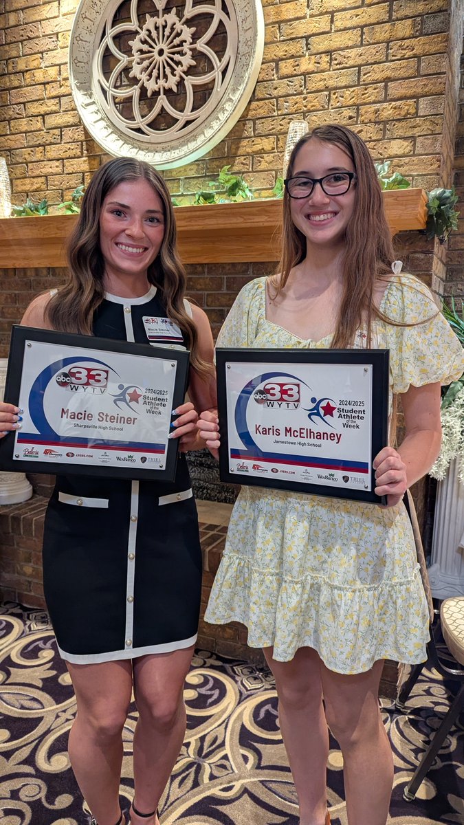 Tonight I attended the WYTV 2024/2025 Student Athlete of the Week Banquet. It was an honor to be among some of the most accomplished student athletes in our area.