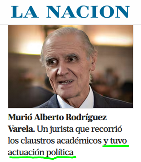 "Tuvo actuación política"
Fue ministro de Justicia del gobierno de Videla.