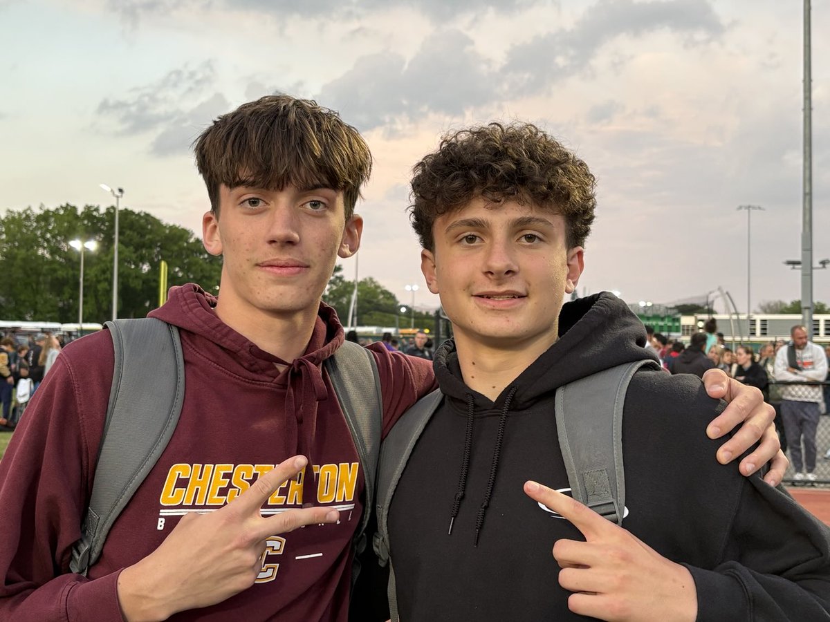 AJ Brandon, left, 2nd at 6-4, Nolan Johnston 6-11, first, breaks own school record!