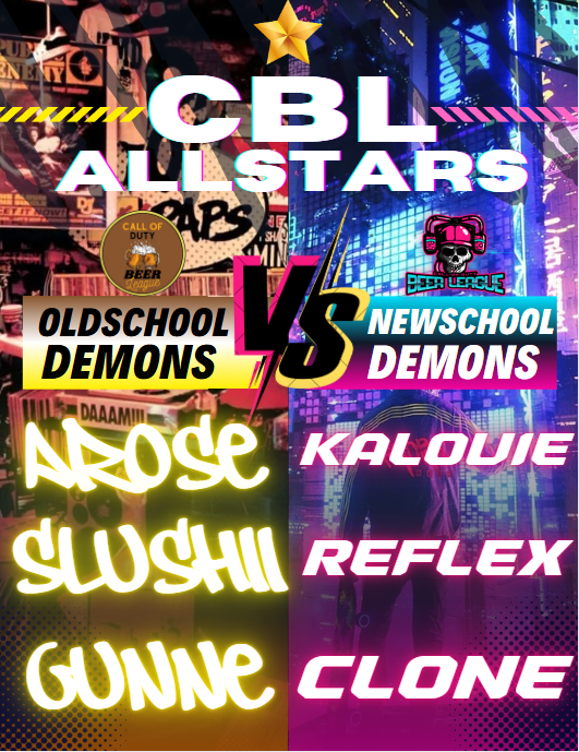 ⭐️ALLSTAR DEMONS⭐️
The Demons have spawned in😈
Ready to drop numbers for their teams in the CoD events while still pounding back the brews, these players will sweat for their teams W!
OS - <a href="/xArxse/">Tylor Nordmark</a> <a href="/NU_Slushii/">Slushii</a> <a href="/TheRealGunne/">Gunne</a> 
NS - <a href="/Arturosbrother/">Kalouie</a> <a href="/Rxflexx/">Reflex</a> <a href="/Clonetrpr332/">Clone</a> 
#OSvsNS