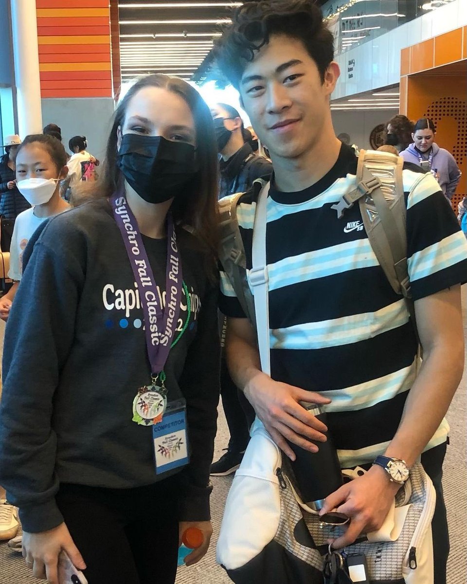 nathansnapshots's tweet image. Nathan with a synchro skater at GPI in fall of 2021 #nathanchen