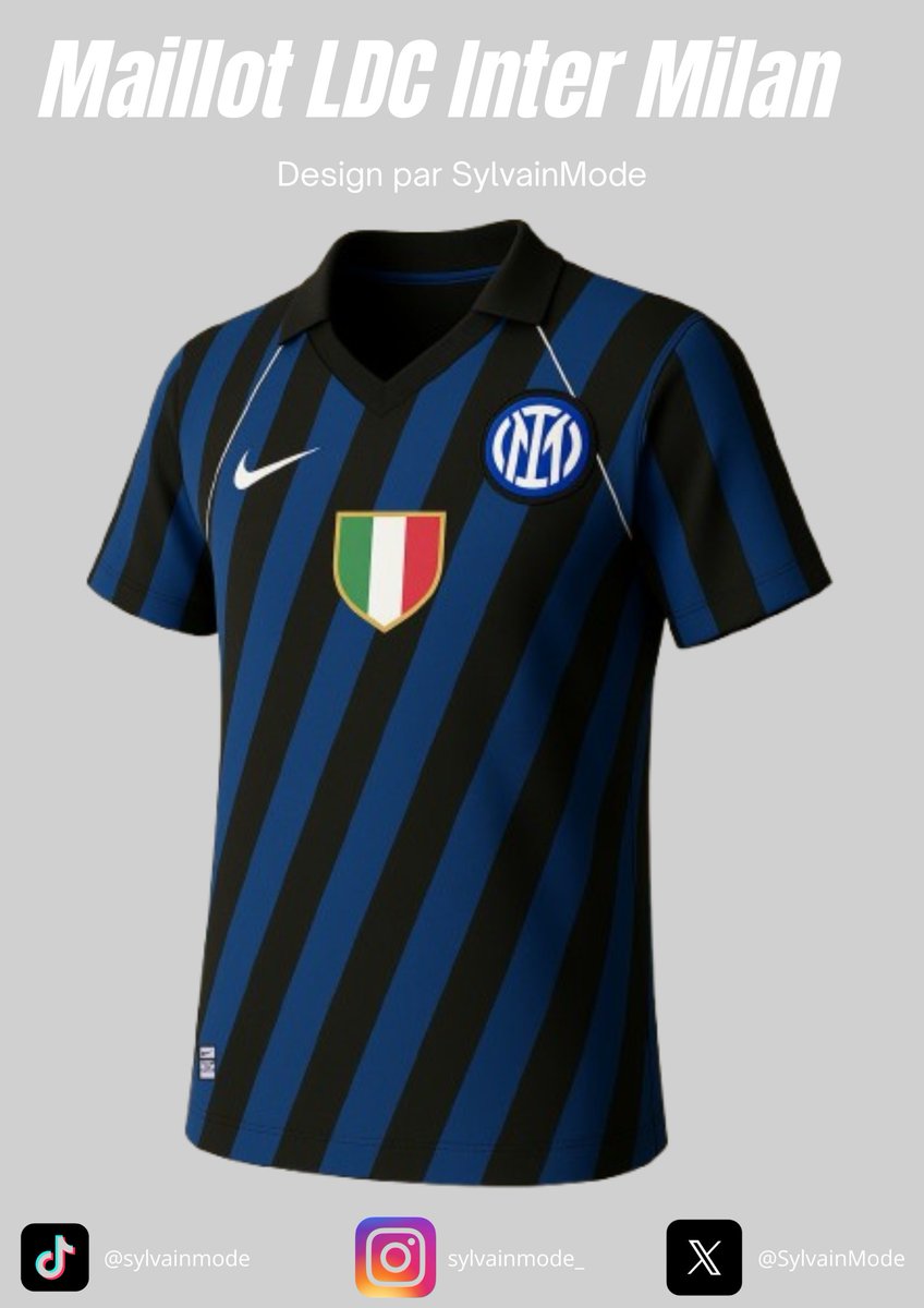SylvainMode's tweet photo. Pour célébrer la qualification de l'Inter Milan en finale de LDC, j'ai créé ce maillot !

Si vous aimez, n'hésitez pas à partager et à me follow ! 🫡 https://t.co/Vb3967Pc7v