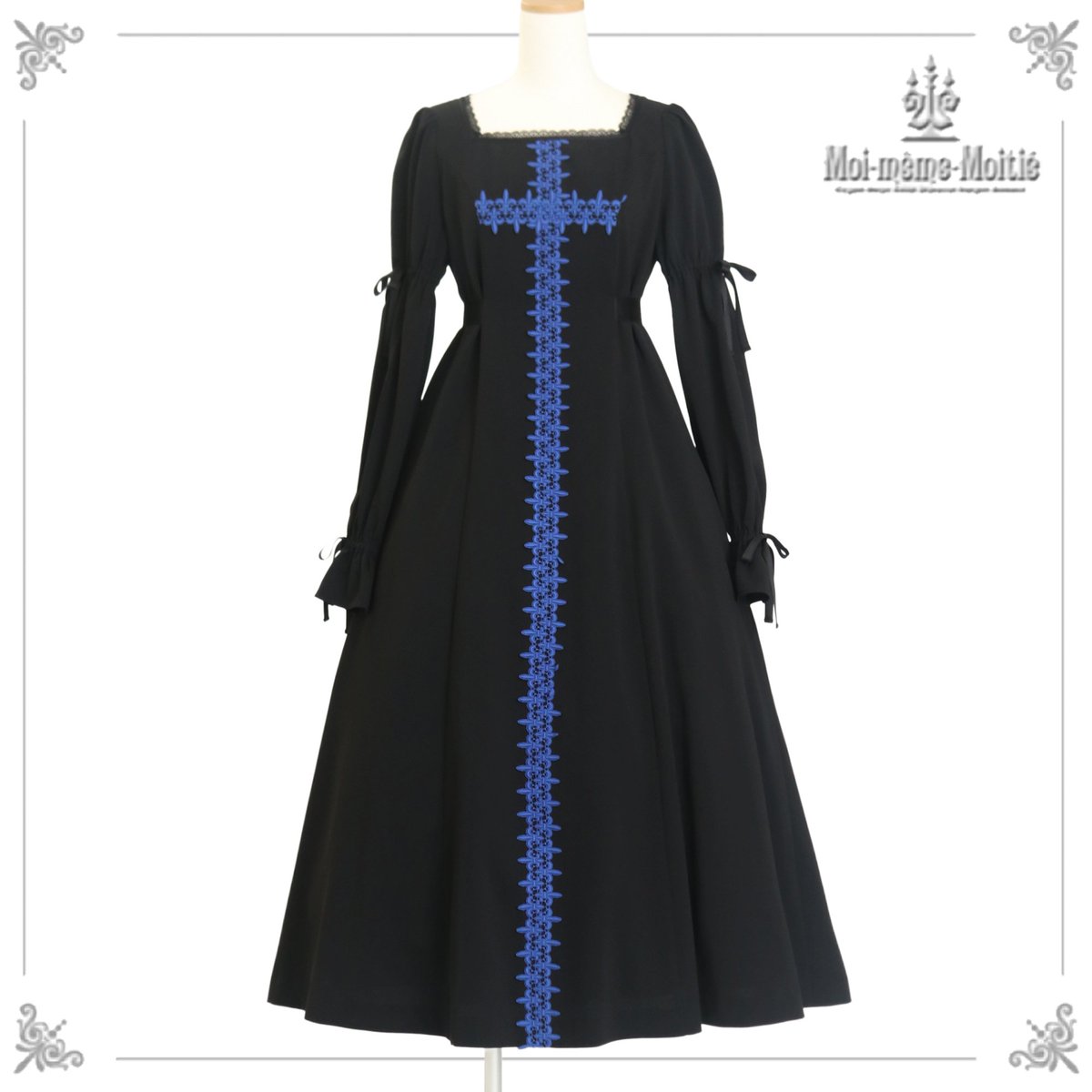 発売中】black × blue 残りわずか ○Lily十字架レースロングワンピース 