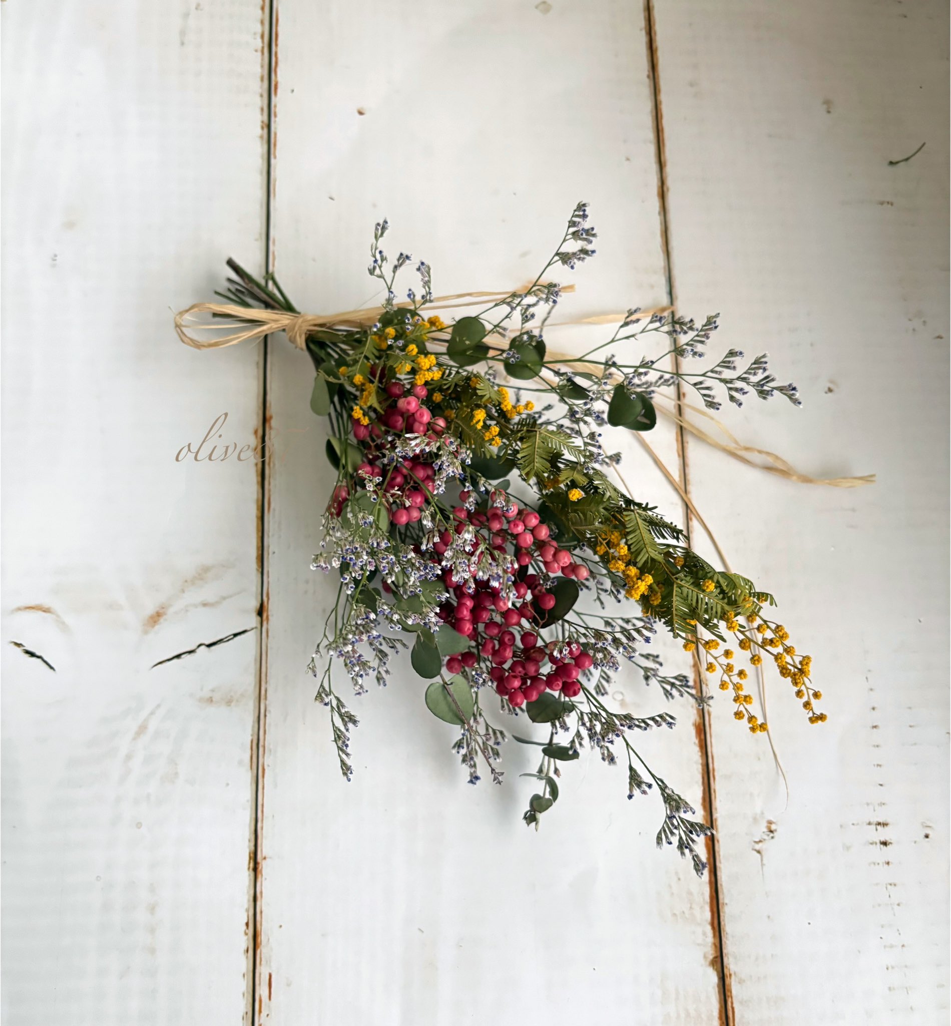 ドライフラワースワッグ❁⃘*.゜bluemoon9150 3点おまとめ ドライフラワースワッグ横型 M【Dried Flowers swag M