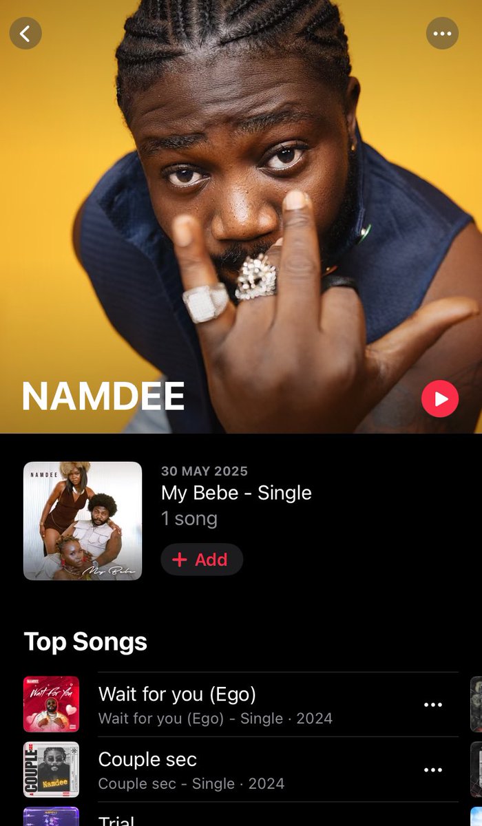 🚨NEW MUSIC 🎉

Namdee - My Bebe 

OUT NOW! 🌊🔥