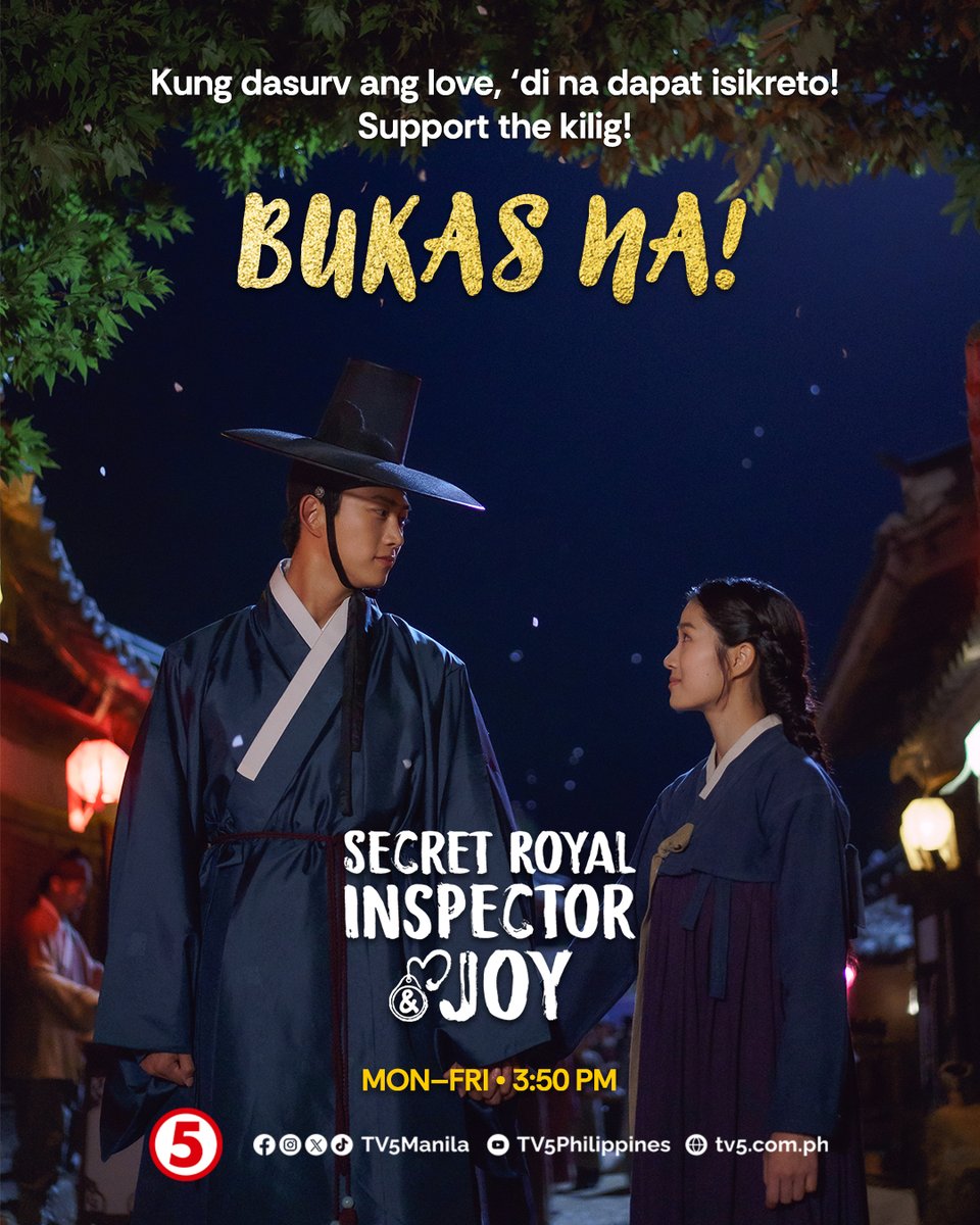 BUKAS NA magsisimula ang makulit na meet-cute sa Joseon era! Ready na ba kayo sa isang nakakakilig na royal investigation? 😍

Abangan ang #SecretRoyalInspectorandJoyTV5, simula JUNE 2, LUNES hanggang BIYERNES, 3:50 PM sa #HaponChampionTV5!
