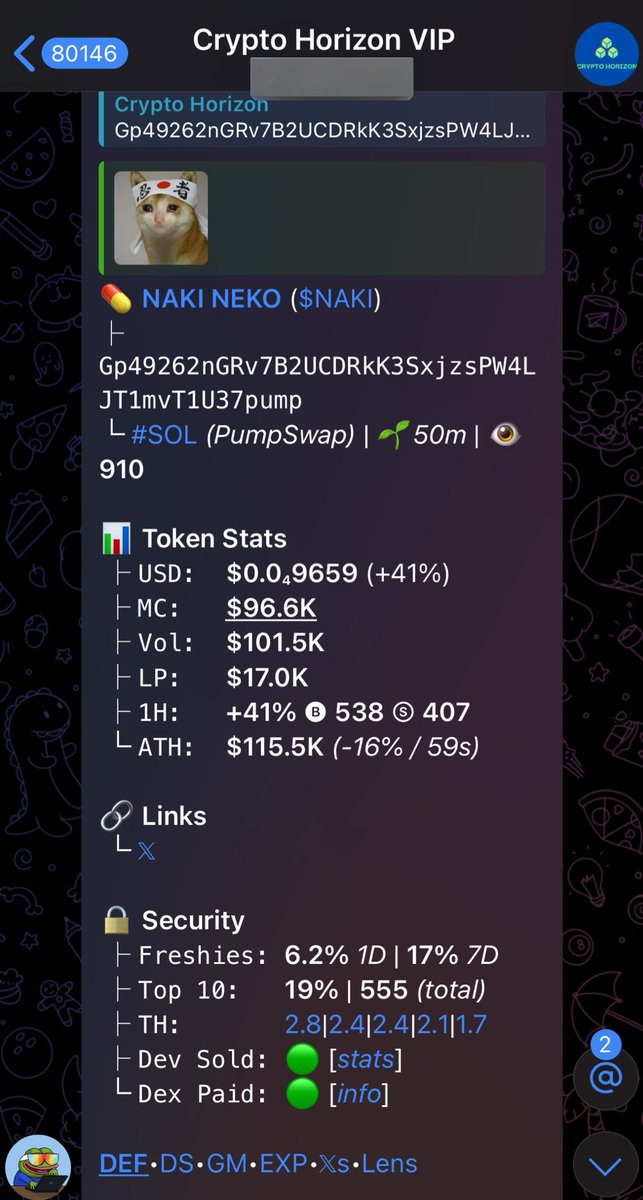 cryptohorizonhc's tweet photo. 4X Call Successfully Hit on $NAKi

$96K Market Cap ALT $384k💹

 $1k entry in this call could have easily turned into 3.4k💵 

If you’re not in my  private circle, you’re missing out on exclusive calls and top-tier alphas. 

DM me

Check link in my bio

#Solana #Eth https://t.co/NWZdqH2cCa