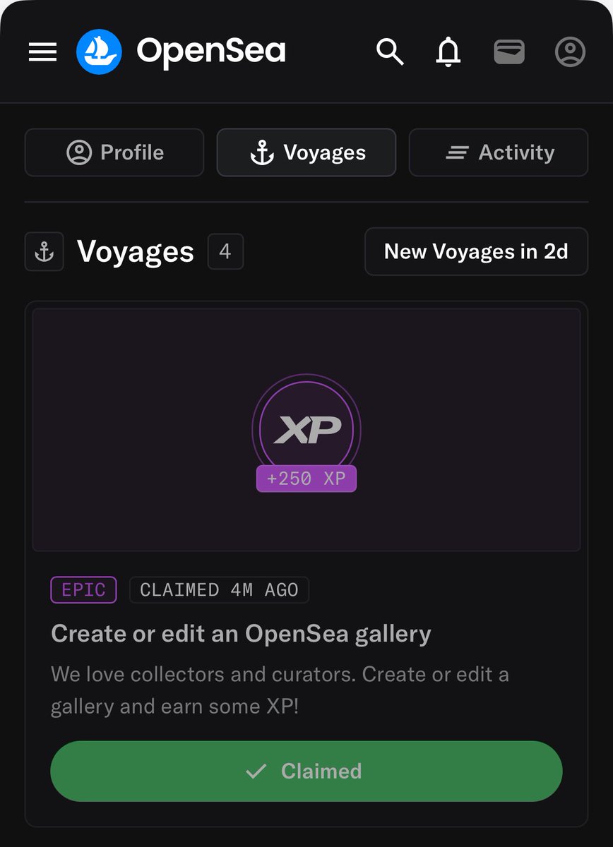 OpenSea voyages (quests) are here. Make sure to get amongst these. Some require $ and others don’t <a href="/opensea/">OpenSea</a>