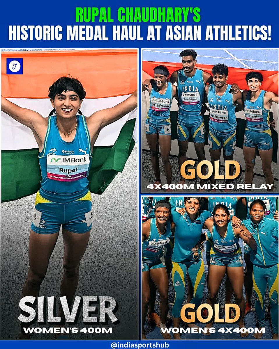 Rupal Has Won Two Gold and 1 Silver

What a class performance by the young Indian player who is on a comeback spree, she not only won 400m individual Silver but made a great impact in the mixed and women team winning Gold

Congratulations #Rupal