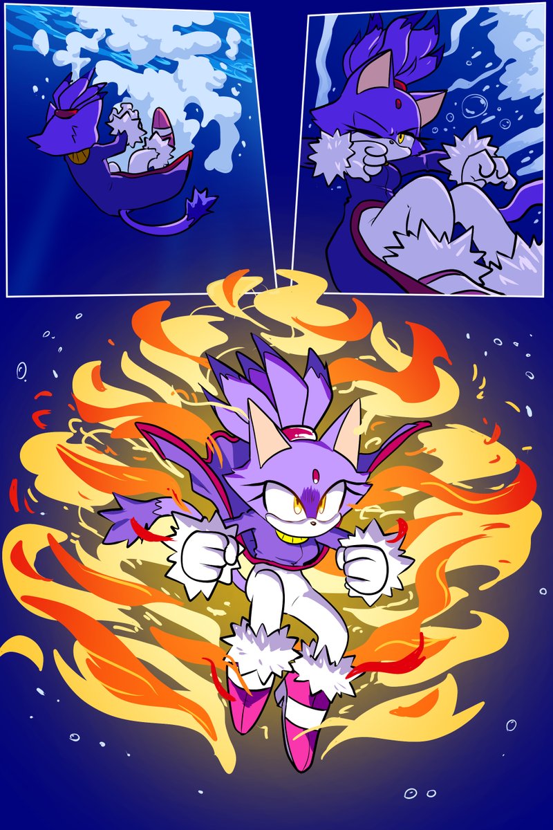 Blaze burning underwater because she is AMAZING
