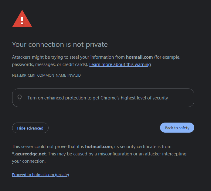 sonrcol's tweet image. SSL error on hotmail.com you guys put the wrong cert or smth lol @MicrosoftHelps @Microsoft