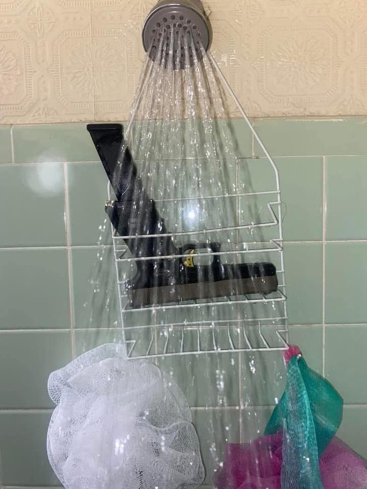 First time taking a shower at my new btch house.. trust no one
