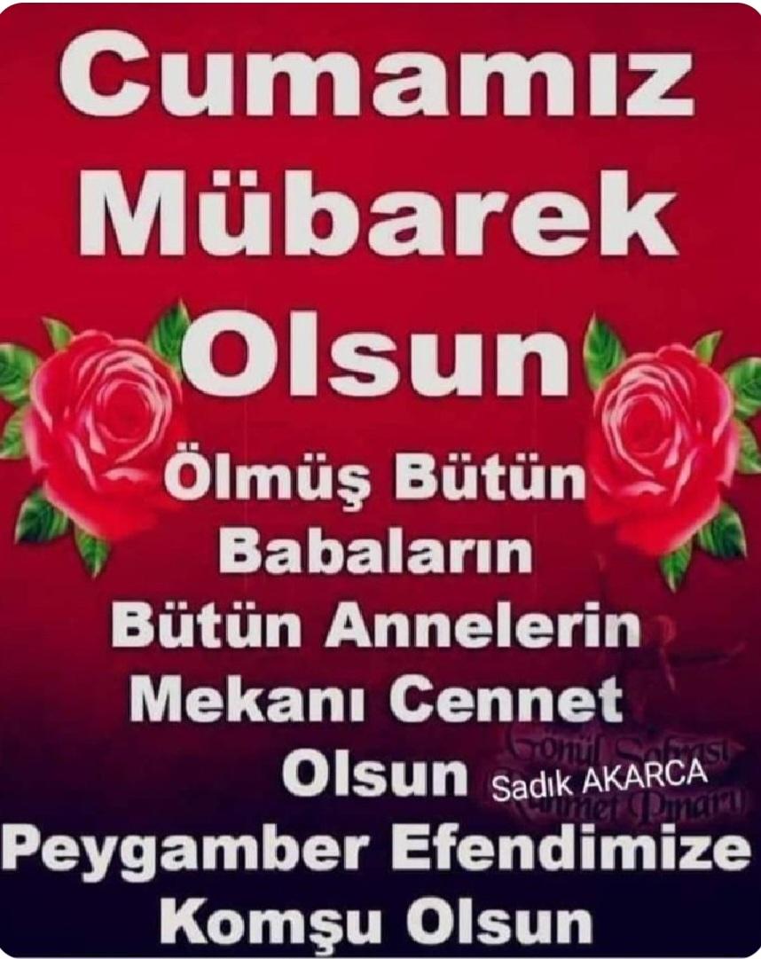 🇹🇷🇹🇷🇹🇷ES SELAMUN ALEYKÜM 🇹🇷🇹🇷
🇹🇷🇹🇷🇹🇷Hayırlı sabahlar 
🇹🇷🇹🇷🇹🇷Hayırlı CUMALAR 
🇹🇷🇹🇷🇹🇷ALLAH HIN RAHMETİ 🇹🇷🇹🇷🇹🇷🇹🇷BEREKETİ ÜZERİMİZE OLSUN