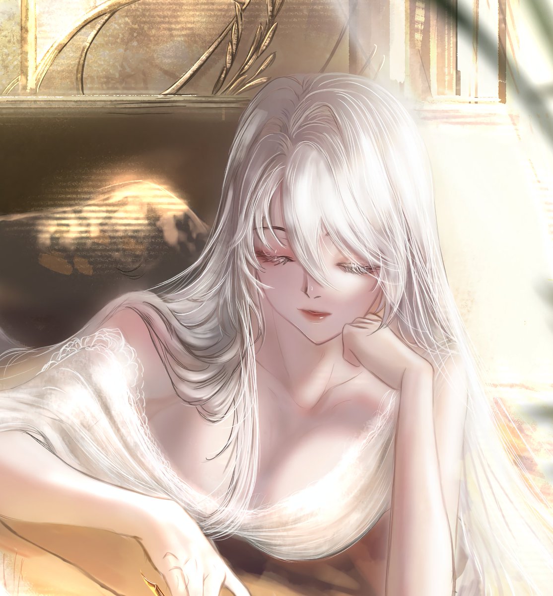 illithii's tweet photo. A piece of bright peace in their busy and dark world hidden inside the quiet room of the ivory tower ✨️🙂‍↔️ 
#shadowslave #sunny #Nephis https://t.co/3TKheUuz3J