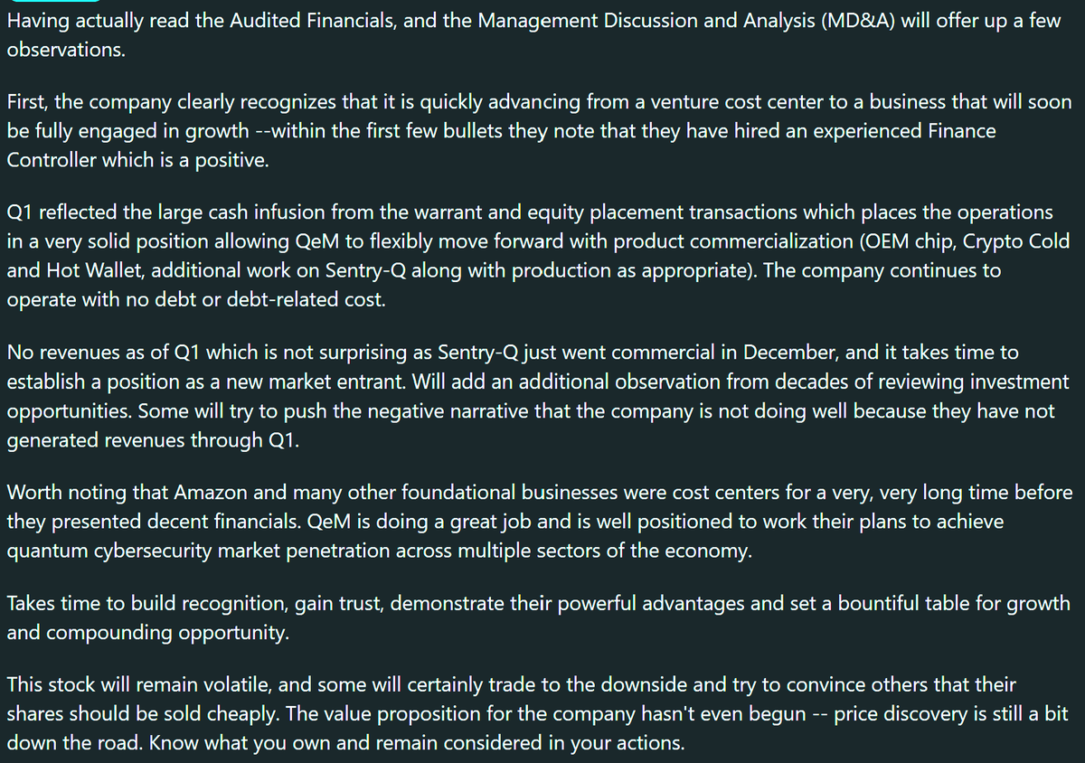 SJ79716665's tweet photo. $QNCCF  QeM 2025 Q1 Financials - a few observations https://t.co/REOorx06SO
