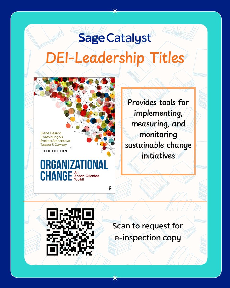 Sage_APAC's tweet image. Part 2 is here! Discover the next wave of essential DEI leadership titles from Sage. Expand your inclusive teaching toolkit and request your free e-inspection copy today. ow.ly/SkOP50VT1vY

 #DEILeadership #InclusiveExcellence #SageCatalyst #SageBooks