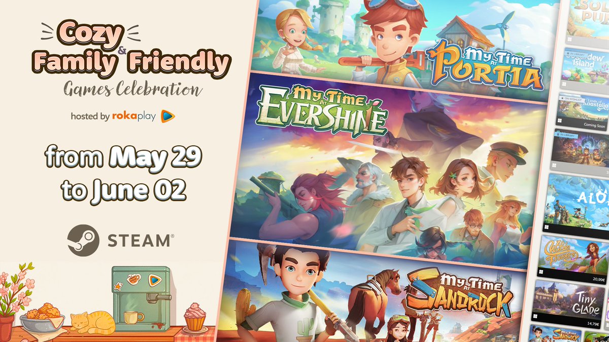 We're excited to be part of the Cozy &amp; Family-Friendly Games Celebration 2025 on Steam <a href="/cozycelebration/">☕ Cozy Games Celebration</a>! 😍

store.steampowered.com/sale/CozyFamil…

The My Time series sends warm hugs your way and hope you have a great, fun-filled time with all the games you love! 🥰