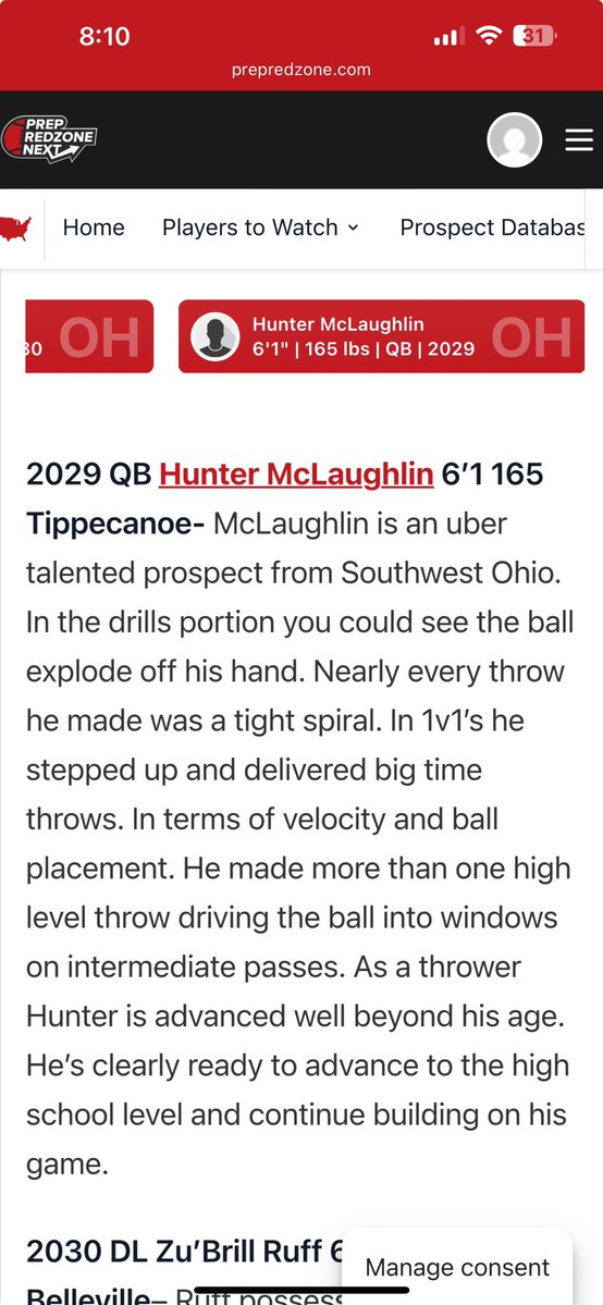 Hunter Mclaughlin QB 2029 (@tdhunterqb) on Twitter photo Thank you <a href="/JaredLuginbill/">Jared Luginbill</a> for the write up from last weekends <a href="/PrepRedzone/">Prep Redzone 🏈</a> combine. Excited to start my Freshman season and continue to grow my skills. <a href="/PrepRedzoneOH/">Prep Redzone Ohio</a> <a href="/PrepRedzoneNext/">Prep Redzone 𝙉𝙀𝙓𝙏 🏈</a> <a href="/BradMaendler/">Brad Maendler</a> <a href="/Caiken_2/">Carlton Aiken Jr</a> <a href="/THE_OhioPlayers/">THE Ohio Players</a> <a href="/CoachShanefelt/">Chris Shanefelt</a> <a href="/OhioXsAndOs/">Ohio X’s and O’s 🏈</a> <a href="/Elite11/">Elite11</a> <a href="/UANextFootball/">All-America Game</a> Thank you <a href="/JaredLuginbill/">Jared Luginbill</a> for the write up from last weekends <a href="/PrepRedzone/">Prep Redzone 🏈</a> combine. Excited to start my Freshman season and continue to grow my skills. <a href="/PrepRedzoneOH/">Prep Redzone Ohio</a> <a href="/PrepRedzoneNext/">Prep Redzone 𝙉𝙀𝙓𝙏 🏈</a> <a href="/BradMaendler/">Brad Maendler</a> <a href="/Caiken_2/">Carlton Aiken Jr</a> <a href="/THE_OhioPlayers/">THE Ohio Players</a> <a href="/CoachShanefelt/">Chris Shanefelt</a> <a href="/OhioXsAndOs/">Ohio X’s and O’s 🏈</a> <a href="/Elite11/">Elite11</a> <a href="/UANextFootball/">All-America Game</a>