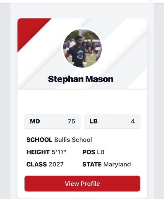 Stephan Mason 🇵🇦 2027 (@mason_panama) on Twitter photo I’m grateful to be recognized as the number 4 lb in Md 📈
<a href="/CoachNeh/">Nehemiah Jones</a>
<a href="/TorreySmithWR/">Torrey Smith</a>
<a href="/RocCarmichael/">Roc Carmichael</a>
<a href="/skylersprings/">Coach Skyler Springs</a> I’m grateful to be recognized as the number 4 lb in Md 📈
<a href="/CoachNeh/">Nehemiah Jones</a>
<a href="/TorreySmithWR/">Torrey Smith</a>
<a href="/RocCarmichael/">Roc Carmichael</a>
<a href="/skylersprings/">Coach Skyler Springs</a>
