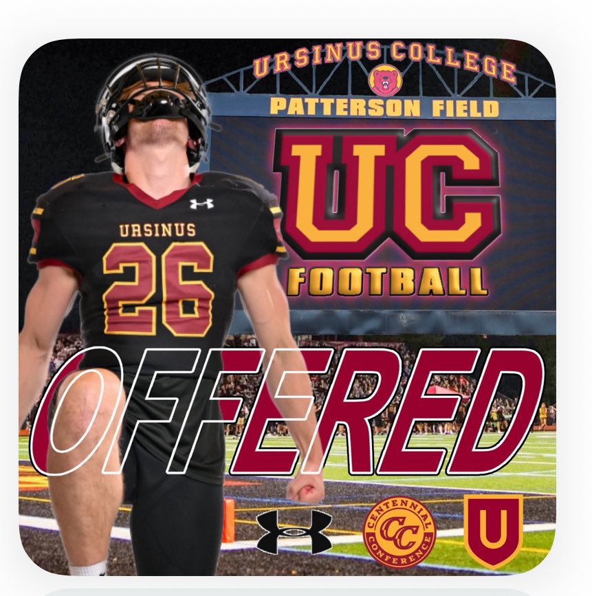 Charlie Murray (@charliemurray89) on Twitter photo Had a great experience at the prospect camp yesterday and am truly grateful to receive my first college football offer from <a href="/UrsinusFootball/">Ursinus Football</a>. Thank you <a href="/Coach_Endy/">Jeff Endy</a> for the invitation and for showing me around the campus. Excited for what’s ahead…..Go Bears!
<a href="/Coach_Pic50/">Evan Picariello</a> Had a great experience at the prospect camp yesterday and am truly grateful to receive my first college football offer from <a href="/UrsinusFootball/">Ursinus Football</a>. Thank you <a href="/Coach_Endy/">Jeff Endy</a> for the invitation and for showing me around the campus. Excited for what’s ahead…..Go Bears!
<a href="/Coach_Pic50/">Evan Picariello</a>