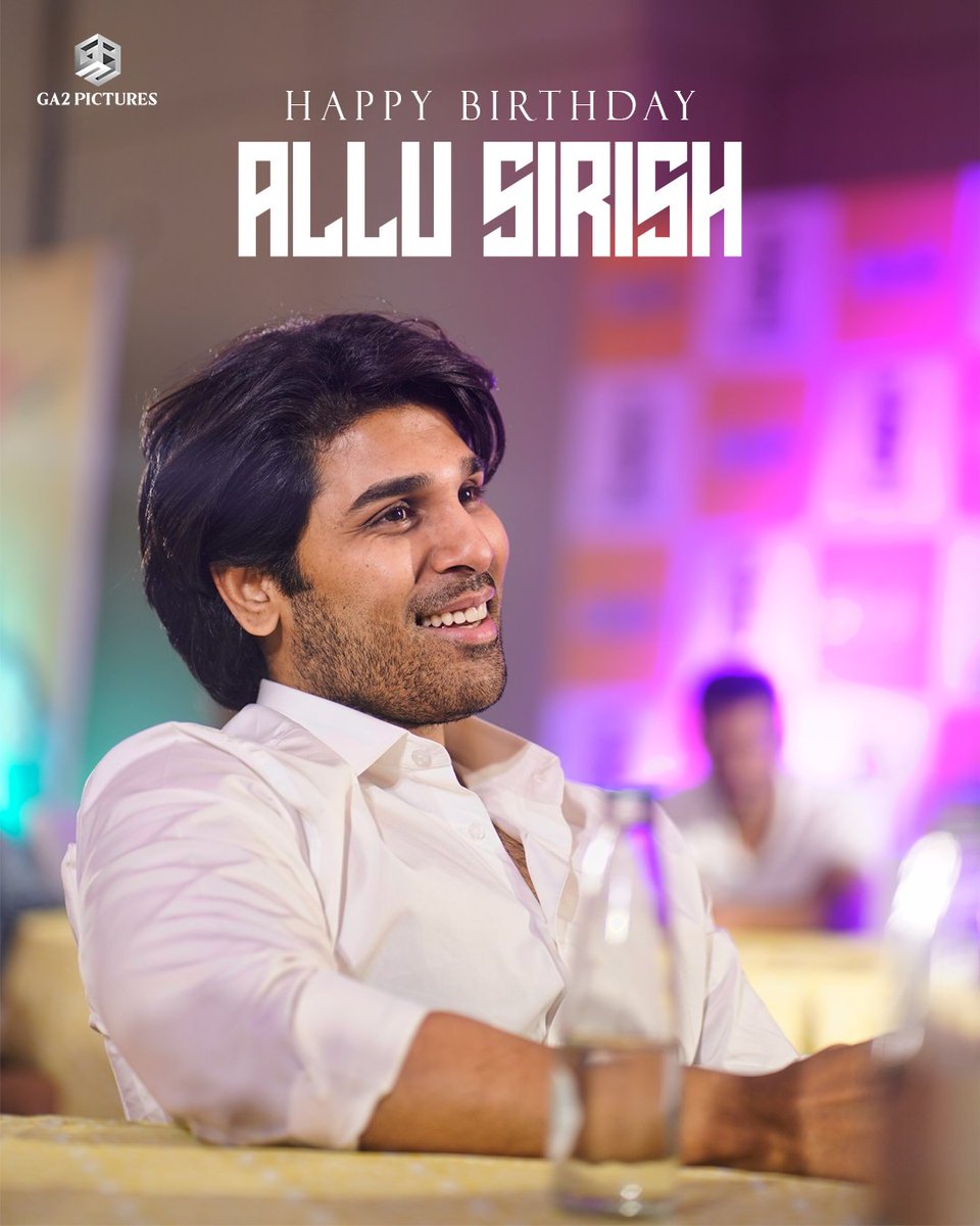 GA2Official's tweet image. Here's Wishing our dearest and Dynamic actor @AlluSirish Garu a very happy birthday!! 🎂 🎉
Have a Blockbuster year ahead with great success. ❤️ 🤗
#HBDAlluSirish #HappyBirthdayAlluSirish