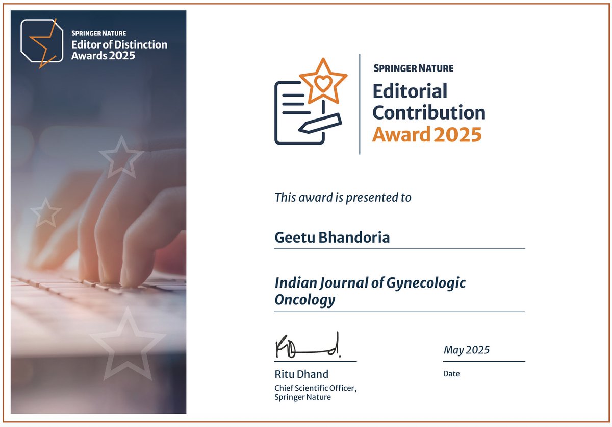 Geetu Bhandoria (@bhandoria) on Twitter photo Thank you <a href="/SpringerNature/">Springer Nature</a> for this recognition <a href="/IJGO_AGOI/">Indian Journal of Gynecological Oncology</a> <a href="/AGOIofficial/">Association Of Gynecological Oncologists Of India</a> <a href="/somusp9/">Somashekhar SP</a> and <a href="/pedroramirezMD/">Pedro T Ramirez</a> for initiating us in #peerreview <a href="/IJGCfellows/">IJGC Fellows</a> and all the #reviewers for their contribution and tolerating all the nudging Thank you <a href="/SpringerNature/">Springer Nature</a> for this recognition <a href="/IJGO_AGOI/">Indian Journal of Gynecological Oncology</a> <a href="/AGOIofficial/">Association Of Gynecological Oncologists Of India</a> <a href="/somusp9/">Somashekhar SP</a> and <a href="/pedroramirezMD/">Pedro T Ramirez</a> for initiating us in #peerreview <a href="/IJGCfellows/">IJGC Fellows</a> and all the #reviewers for their contribution and tolerating all the nudging