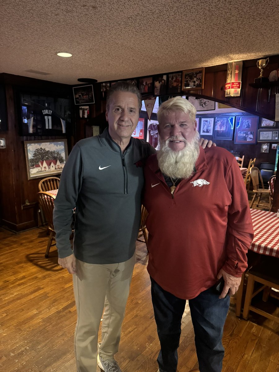 John Calipari (@coachcalark) on Twitter photo Brad and I played a round of golf at the Blessings with <a href="/PGA_JohnDaly/">John Daly</a> and his son John who is on the <a href="/RazorbackMGolf/">Razorback Men's Golf</a> team today. Then a bunch of us had a great dinner at Hermanâs. Always good to spend time with good friends! John hasnât changed in 30 years of knowing him and he Brad and I played a round of golf at the Blessings with <a href="/PGA_JohnDaly/">John Daly</a> and his son John who is on the <a href="/RazorbackMGolf/">Razorback Men's Golf</a> team today. Then a bunch of us had a great dinner at Hermanâs. Always good to spend time with good friends! John hasnât changed in 30 years of knowing him and he
