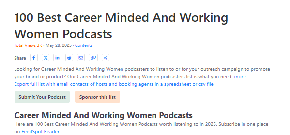Coffee in one hand, goals in the other — and a podcast that gets it in your ears. ☕
For the women climbing ladders, building empires, and rewriting the rules 
we curated these just for you : podcast.feedspot.com/career_minded_…
Top Picks:
 <a href="/sidehustlepro/">Nicaila</a> 
<a href="/theskimm/">Ken Keo</a> 
<a href="/EllevateNtwk/">Ellevate Network</a>