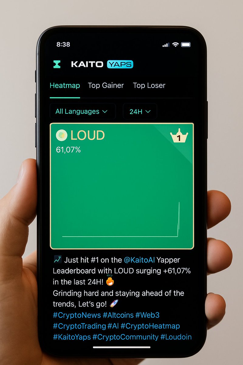 subhadip1225158's tweet photo. 📈 Just hit #1 on the @KaitoAI Yapper Leaderboard with LOUD surging +61.07% in the last 24H! 🥇🔥
Grinding hard and staying ahead of the trends. Let’s go! 🚀
#CryptoNews #Altcoins #Web3 #CryptoTrading #AI #CryptoHeatmap #KaitoYaps #CryptoCommunity #LoudCoin https://t.co/oIeK2NJXJK