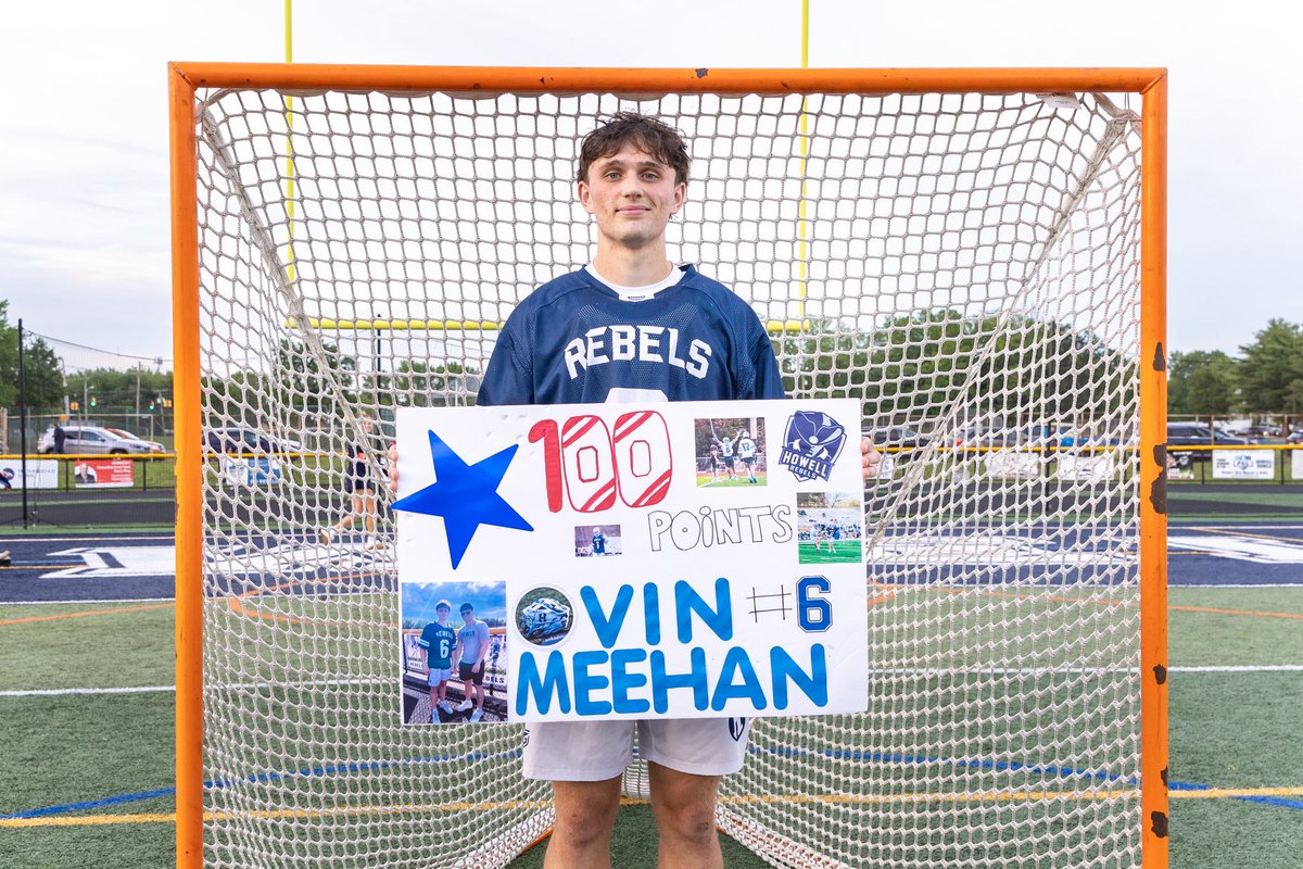 Howell_MLax's tweet image. Congrats to senior Vincent Meehan on 100 career points. Keep goin’ 6.