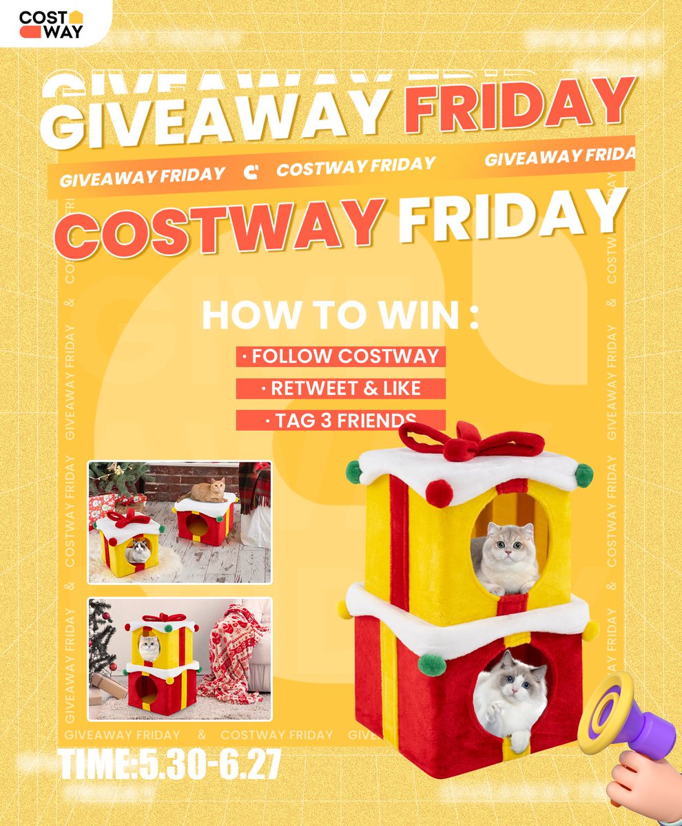 The 36th #CostwayFriday is here as scheduled! 🎉Congrats to the last winner <a href="/christinegenti6/">christine</a>  

🎁 How to join:
✅Follow <a href="/Costway_com/">Costway</a> 
✅Repost&amp;Like
✅Tag 3 friends

‼️ We will announce the next gift and winner on 6/27.

#Giveaway #freegift #giftforyou