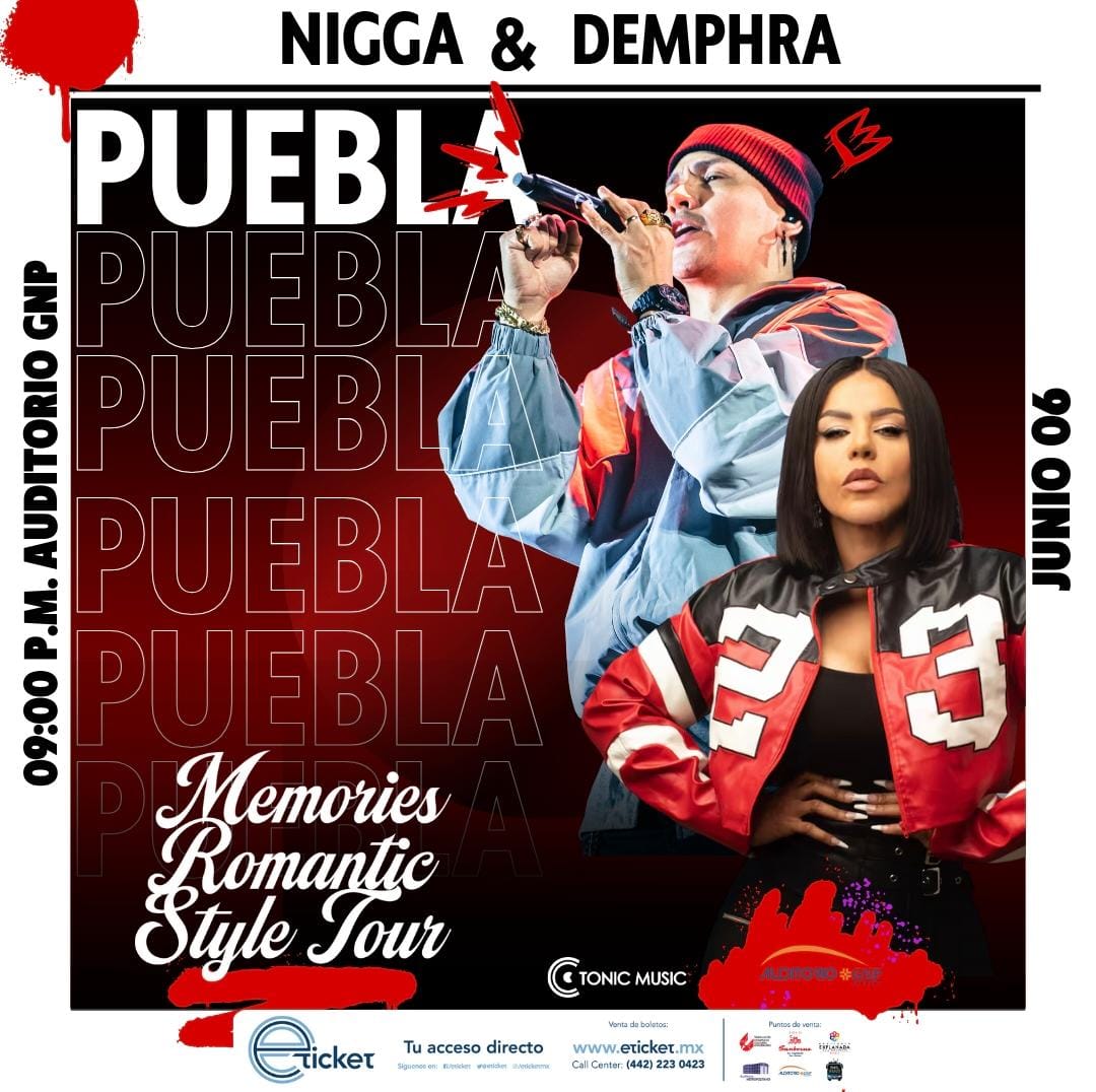 #Puebla | Prepárate para una noche de puro romantic style con <a href="/flexoficial/">FLEX</a>  #nigga &amp; #Demphra  🎶💃🎤✨

🔥🔥 𝗘𝗩𝗘𝗡𝗧𝗢 💯 % 𝗖𝗢𝗡𝗙𝗜𝗥𝗠𝗔𝗗𝗢 🔥🔥

🗓️ 6 junio 
📌 <a href="/AuditorioGNP/">Auditorio GNP Seguros</a>
⏰21:00 hrs.

🎟️  eticket.mx y sus puntos de venta oficiales. 

Invita Tonic Music