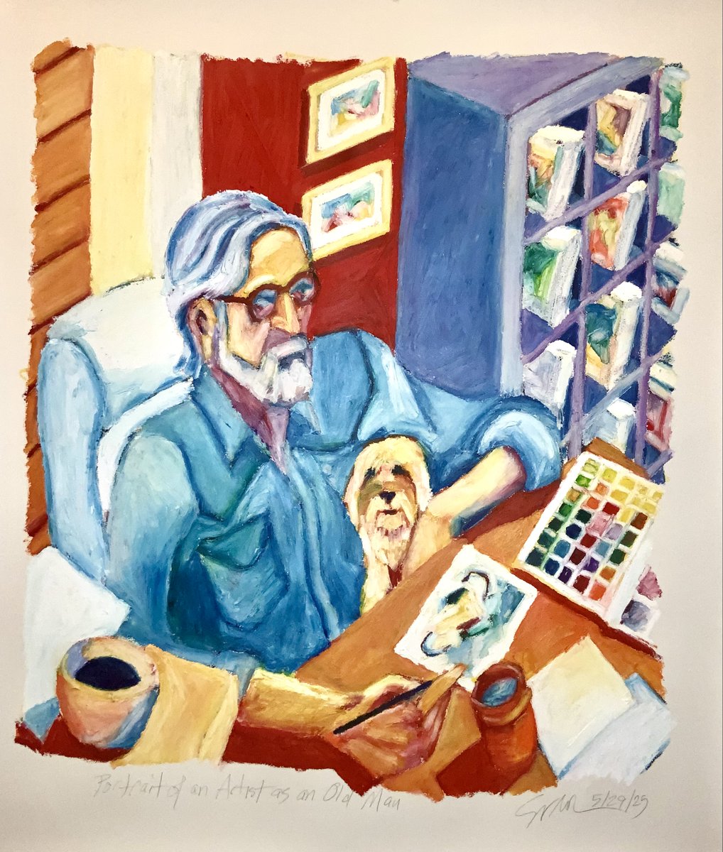 Just finished this #painting.

"Portrait of an Artist as an Old Man"

45"x40" Oilsticks on paper

#portrait #selfportrait #oilsticks #art #artwork