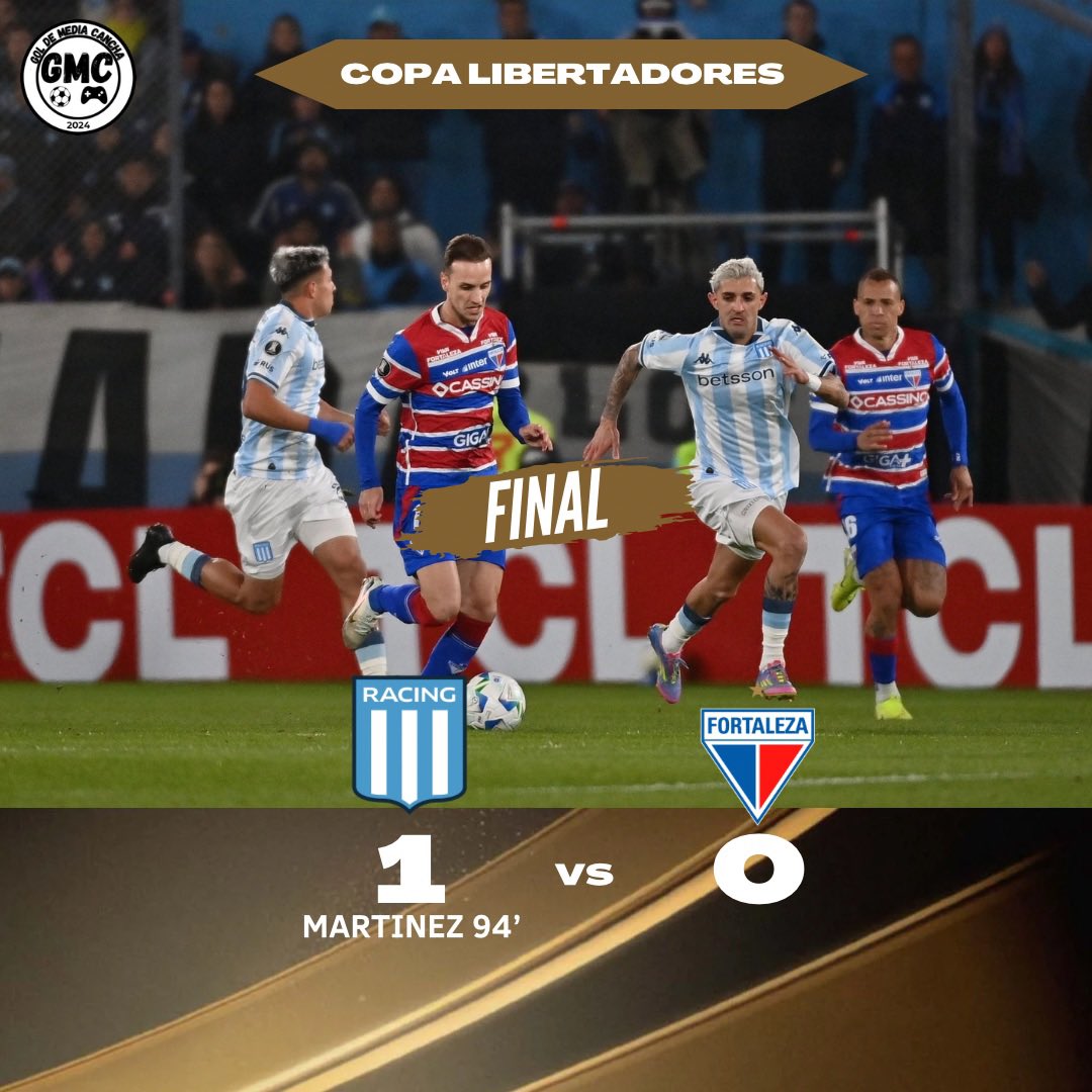 Y RACING VA

Con un gol agónico de Maravilla sobre el final, el campeón de la #CopaSudamericana #RacingClub venció a #Fortaleza y mantuvo su lugar en la cima del grupo E. 

¿Podrá levantar su segunda #CopaLibertadores la Academia?