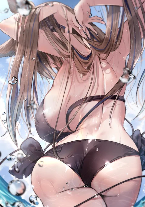 挑発。(この背中と肌の煌めきに、特異点の視線が吸い寄せられるのは必然)