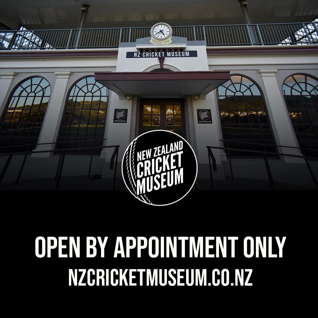 Due to unforeseen circumstances the New Zealand Cricket Museum will no longer open on Sundays until-mid October 2025.

Private bookings are available during this period, please send us a booking inquiry at nzcricketmuseum.co.nz/visit-us

We apologise for any inconvenience.