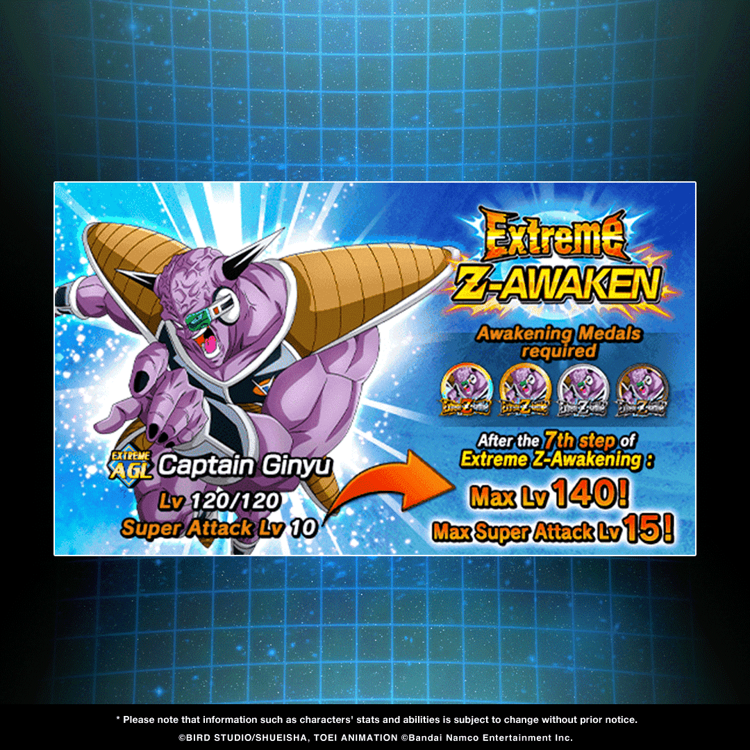 dokkan_global's tweet image. UR [Captain&apos;s Ace in the Hole] Captain Ginyu can soon be Extreme Z-Awakened!

After Extreme Z-Awakening, the character&apos;s Leader Skill, Passive Skill and Super Attack will be strengthened! (1/2)