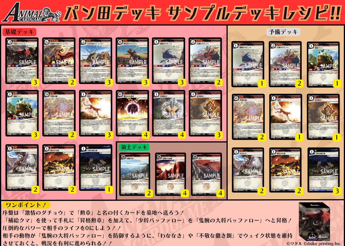 アニマルカードゲーム【サンプルデッキレシピ紹介】 第2弾デッキと構築