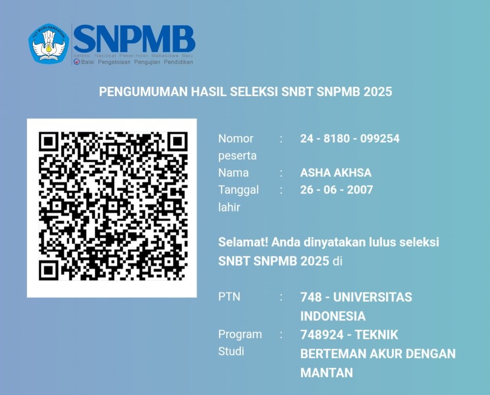 alhamdulillah bisa jadi anak ui